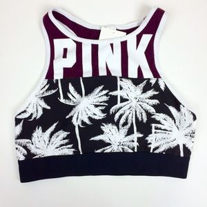 High-neck PINK sports bra